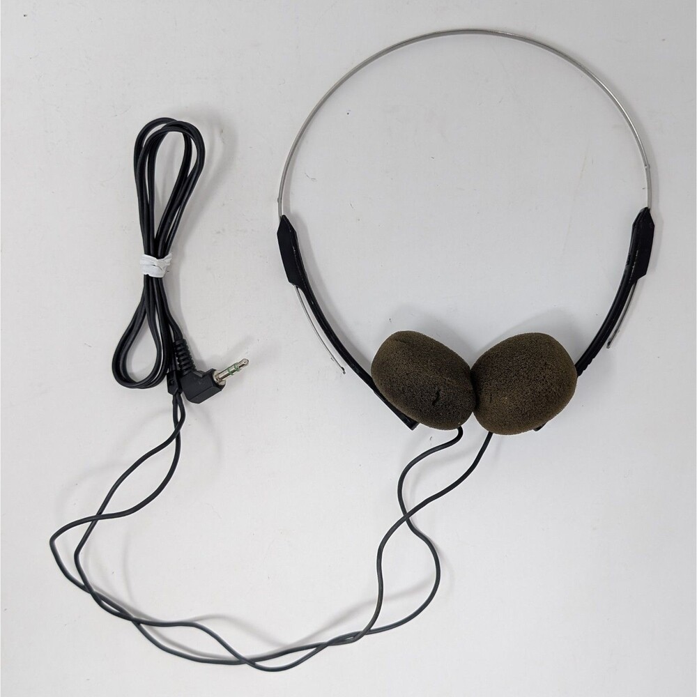 Vintage Toshiba Wired Headphones HR-M32 Foam Pad OEM Earphones Tested Works